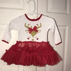 Infant Girl’s Sparkle Reindeer Onesie
